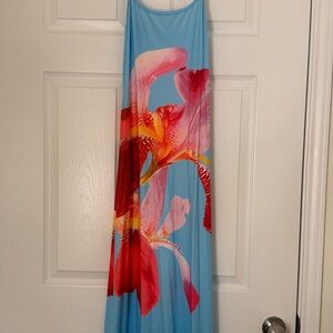 Floral Maxi Dress in Blue and Red